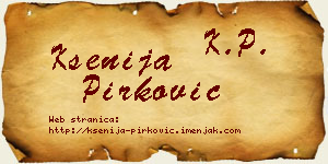 Ksenija Pirković vizit kartica